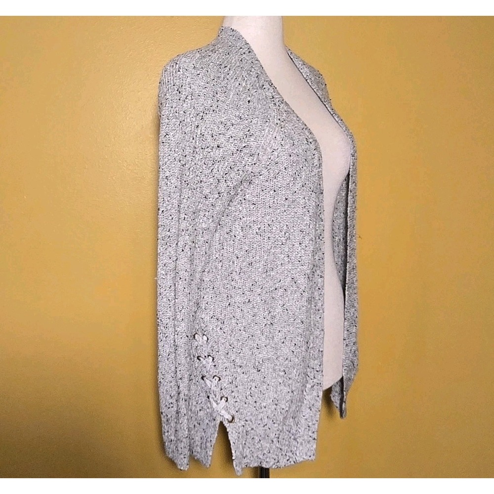 American Eagle Outfitters Sweater Womens Med Cardigan Gray Fall Lace Side Marled